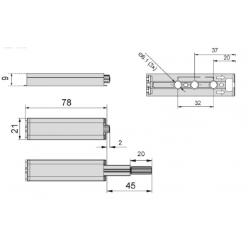 Odbojnik meblowy PG-063, PUSH/OPEN T3/G8 silikon ATM